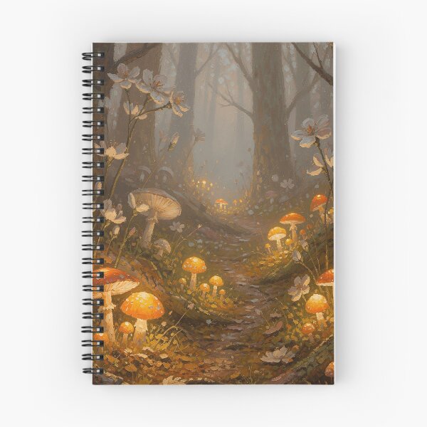 Item preview, Enchanted Mushroom Forest Path Fantasy Art | Glowing Amanita Cottagecore Woodland designed and sold by cr6zym1nd.