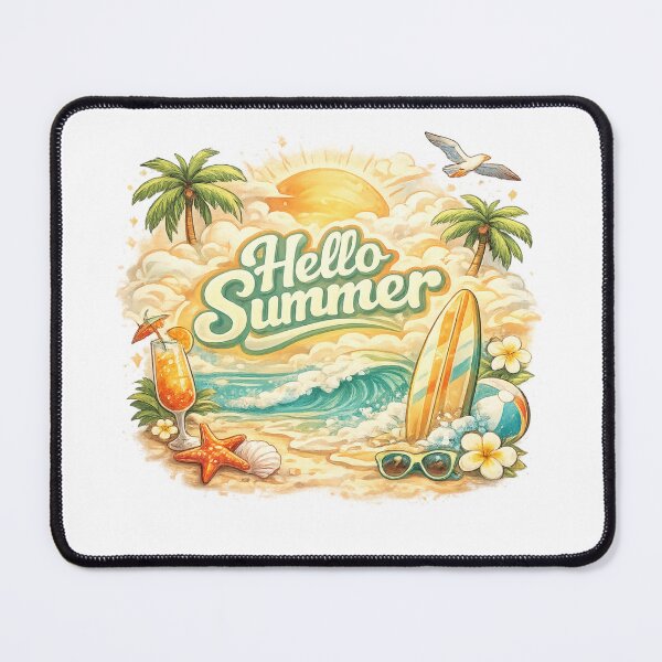 Item preview, Vintage Beach Design: Surfboard, palm trees & sunset – the retro summer highlight for holidaymakers designed and sold by CoolContent Factory.
