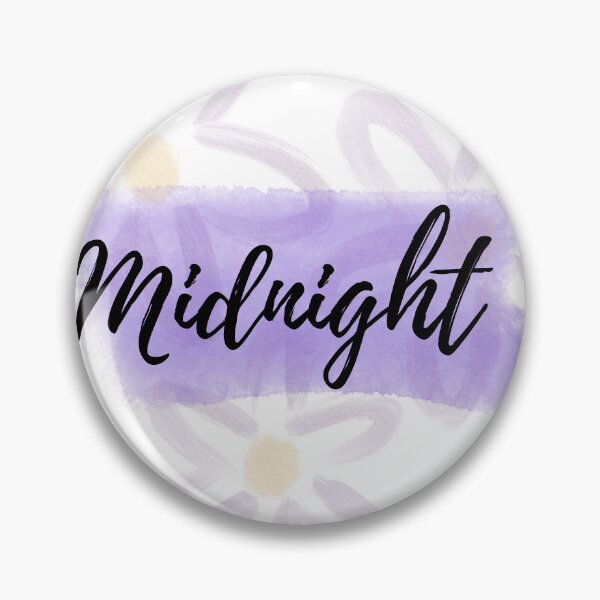 Item preview, "Midnight" Calligraphy Typography on Lavender Watercolor Splash and Floral Background designed and sold by TheCnvsstdFinds.