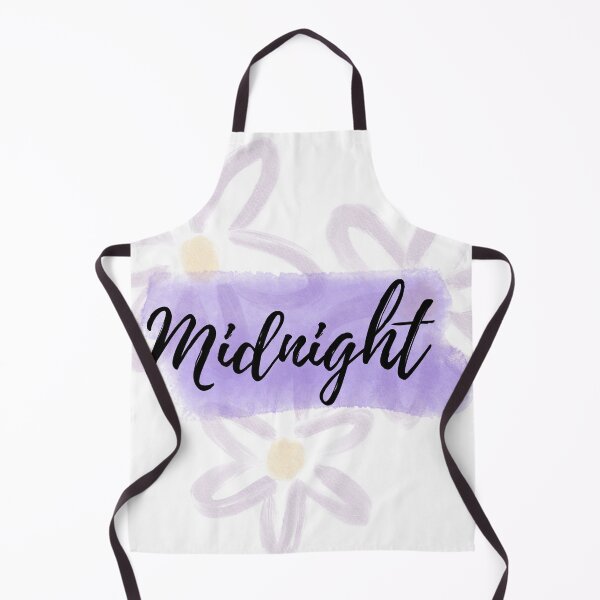 Item preview, "Midnight" Calligraphy Typography on Lavender Watercolor Splash and Floral Background designed and sold by TheCnvsstdFinds.