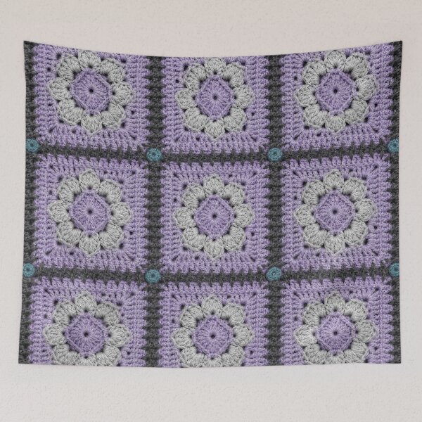 Item preview, Cuadrado de ganchillo de diamante lavanda gris carbón moderno designed and sold by LuisWorks.