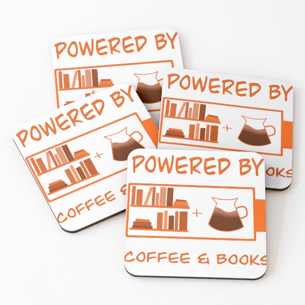 Item preview, Powered by Coffee & Books – Book Lover Reading Energy Design designed and sold by momosartstudio.