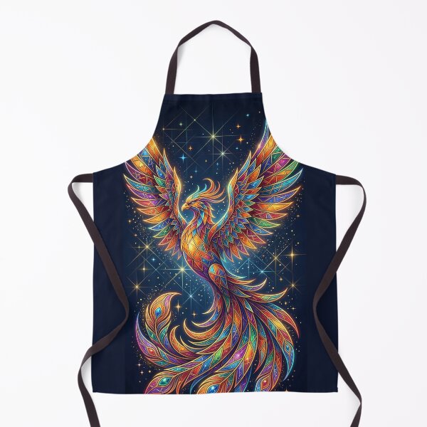 Item preview, Majestic Phoenix Rising Stained Glass Geometric Art designed and sold by NaphiArtPrints.