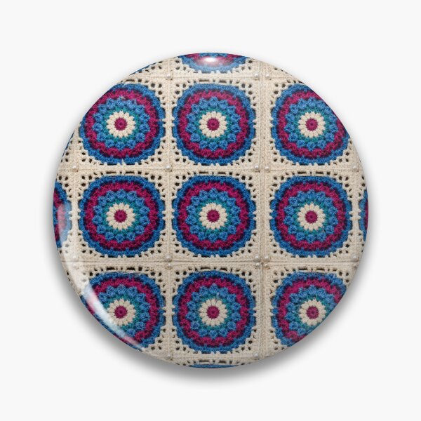 Item preview, Multicolor Mandala Crochet Bullseye Blue Pink Teal designed and sold by LuisWorks.