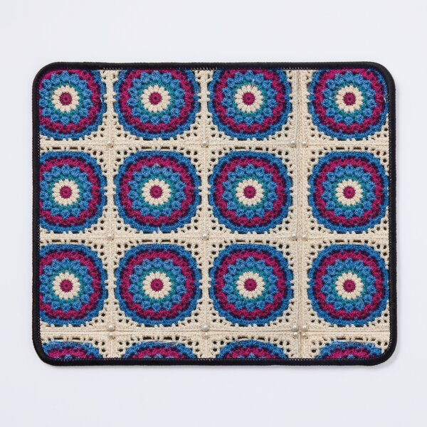 Item preview, Multicolor Mandala Crochet Bullseye Blue Pink Teal designed and sold by LuisWorks.