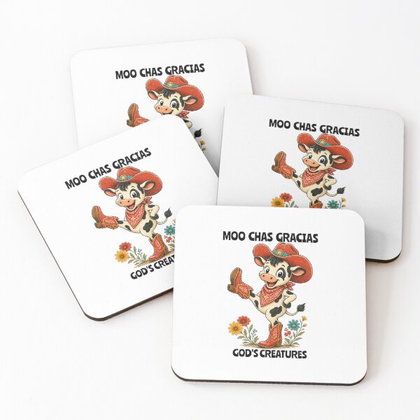 Item preview, Moo Chas Gracias God's Creatures Cowboy Western Animal designed and sold by Rosie's Wildflower Boutique.