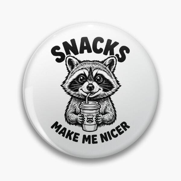 Item preview, Snacks Make Me Nicer Raccoon Sarcastic Saying designed and sold by dudelinart.