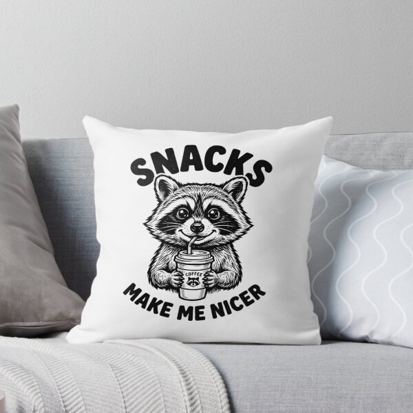 Item preview, Snacks Make Me Nicer Raccoon Sarcastic Saying designed and sold by dudelinart.