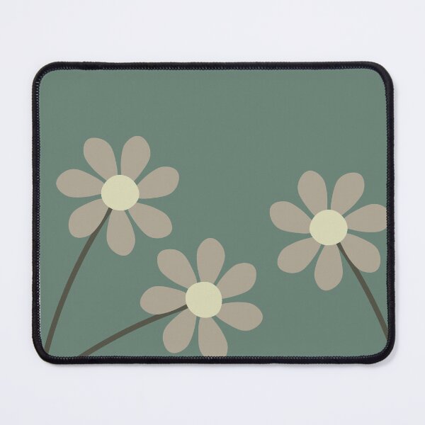 Item preview, Muted minimalist abstract floral vector illustration on dusty dark green background designed and sold by 722u.