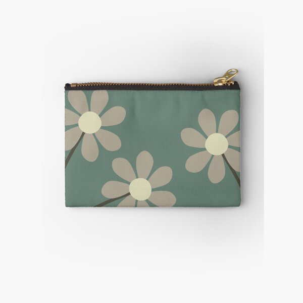 Item preview, Muted minimalist abstract floral vector illustration on dusty dark green background designed and sold by 722u.