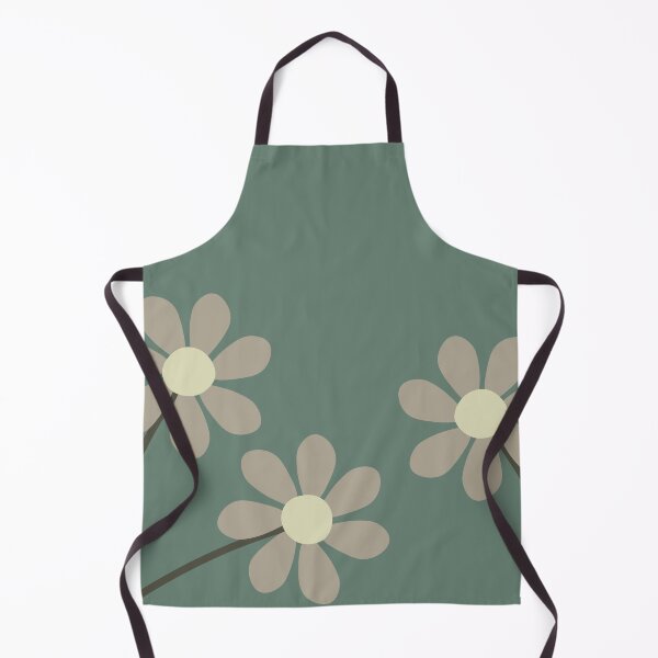 Item preview, Muted minimalist abstract floral vector illustration on dusty dark green background designed and sold by 722u.