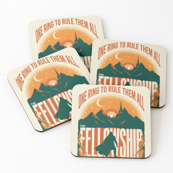 Item preview, The Fellowship Middle Earth Poster - Vintage Fantasy Book Cover Art designed and sold by Expats Studio.