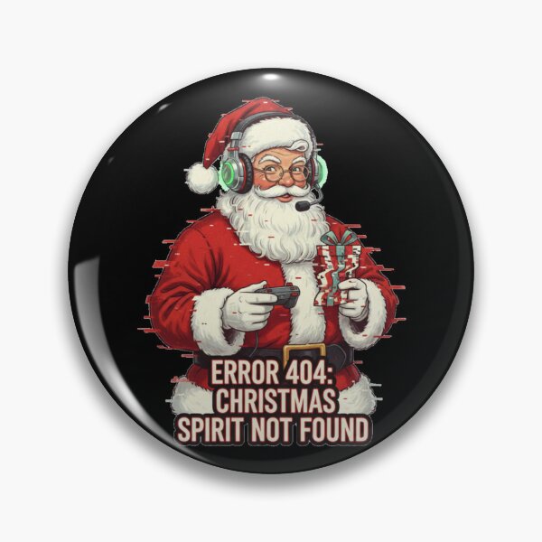 Item preview, Error 404 Christmas Spirit Not Found Gamer Santa designed and sold by DeliaDesignsCo.