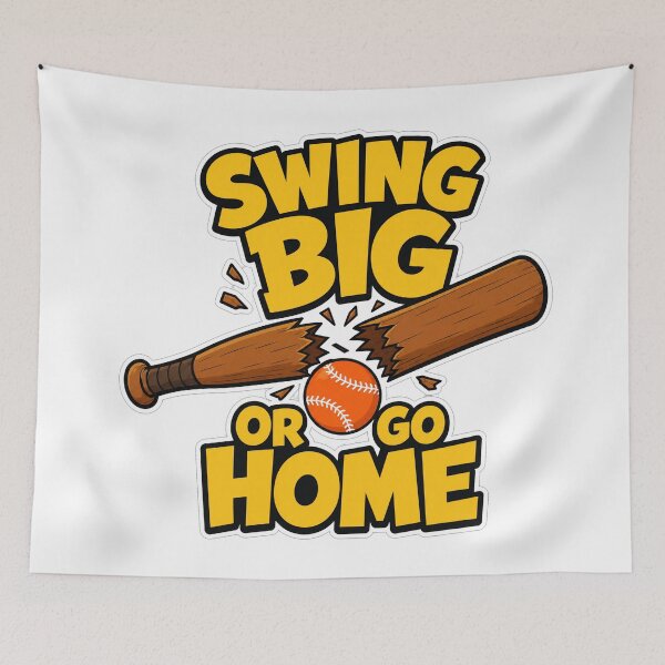Item preview, Baseball Swing Big or Go Home Baseball Bat Cracked Funny Sports Gift designed and sold by Uglyandcute.