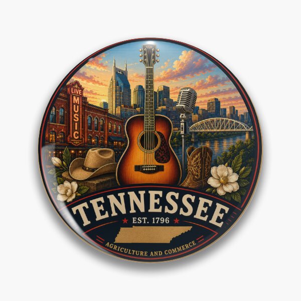 Item preview, Tennessee Retro State Badge – Vintage Travel Graphic designed and sold by Mac Sketches.