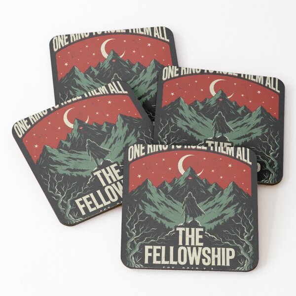 Item preview, The Fellowship Middle Earth Retro Poster - Vintage Fantasy Art Graphic Tee designed and sold by VYBEHAUS.