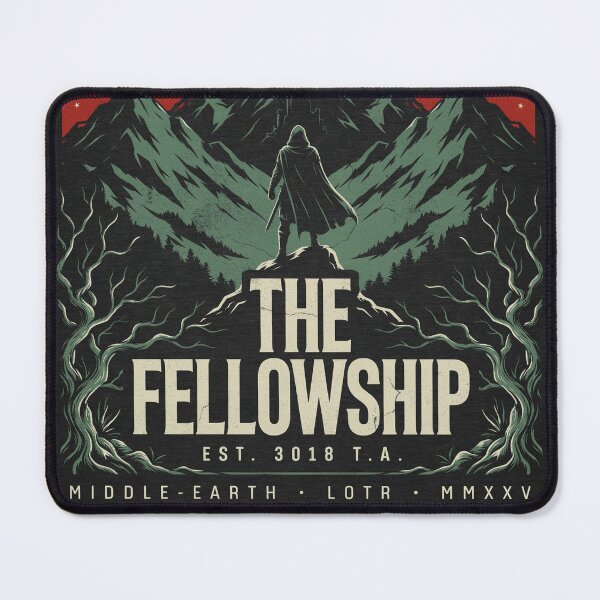 Item preview, The Fellowship Middle Earth Retro Poster - Vintage Fantasy Art Graphic Tee designed and sold by VYBEHAUS.