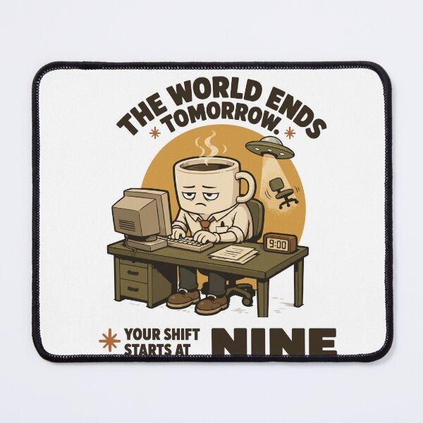 Item preview, World Ends Tomorrow Office Worker designed and sold by ANALOG MISCHIEF.