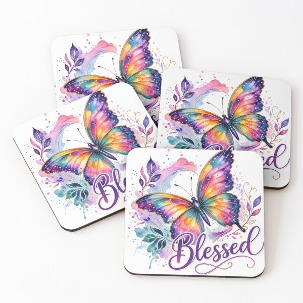 Item preview, Blessed Inspirational Watercolor Butterfly Design designed and sold by LunaPixelStudio.