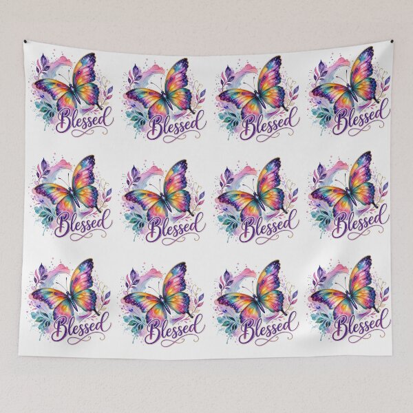 Item preview, Blessed Inspirational Watercolor Butterfly Design designed and sold by LunaPixelStudio.