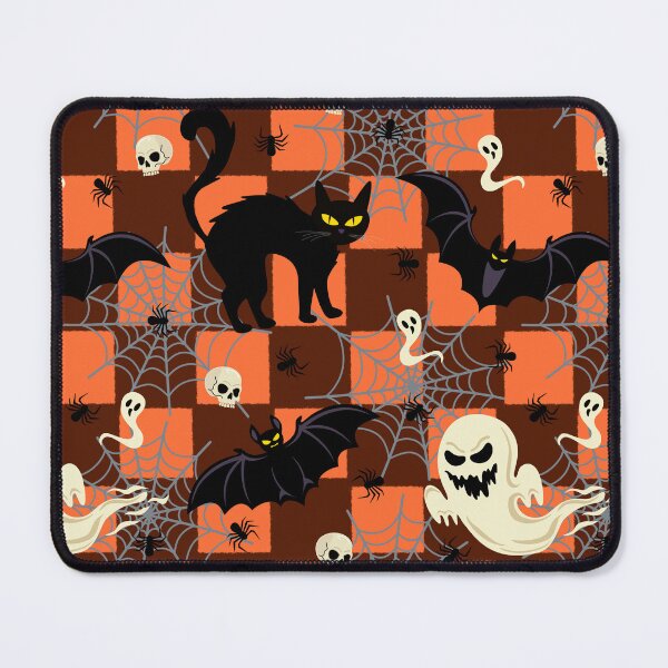 Item preview, Spooky Black Cat Halloween Seamless Pattern | Ghosts, Bats & Spider Webs designed and sold by romyca creation_22.