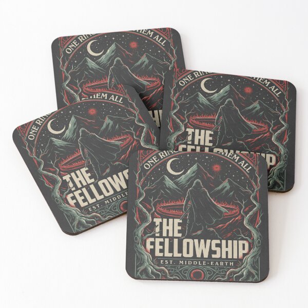 Item preview, The Fellowship Middle Earth Poster - Ornate Vintage Fantasy Book Cover Art designed and sold by Expats Studio.