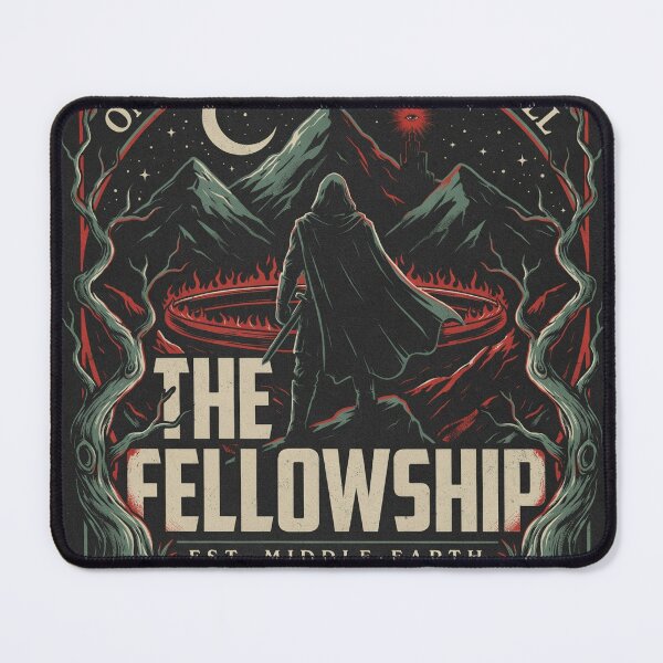 Item preview, The Fellowship Middle Earth Poster - Ornate Vintage Fantasy Book Cover Art designed and sold by Expats Studio.