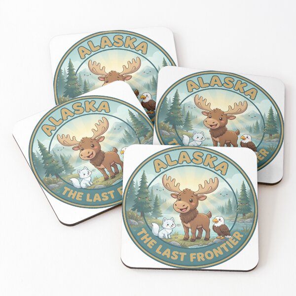 Item preview, Alaska The Last Frontier Moose Wildlife Cute Nature Vintage Badge Design designed and sold by CKaracaCrafted.