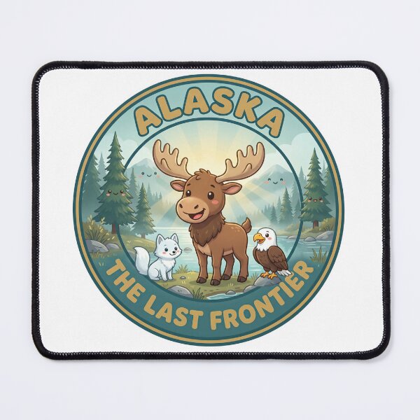 Item preview, Alaska The Last Frontier Moose Wildlife Cute Nature Vintage Badge Design designed and sold by CKaracaCrafted.