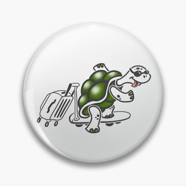 Item preview, Turtle on a Skateboard with Suitcase | Cute Minimalist Line Art designed and sold by Samaya-.