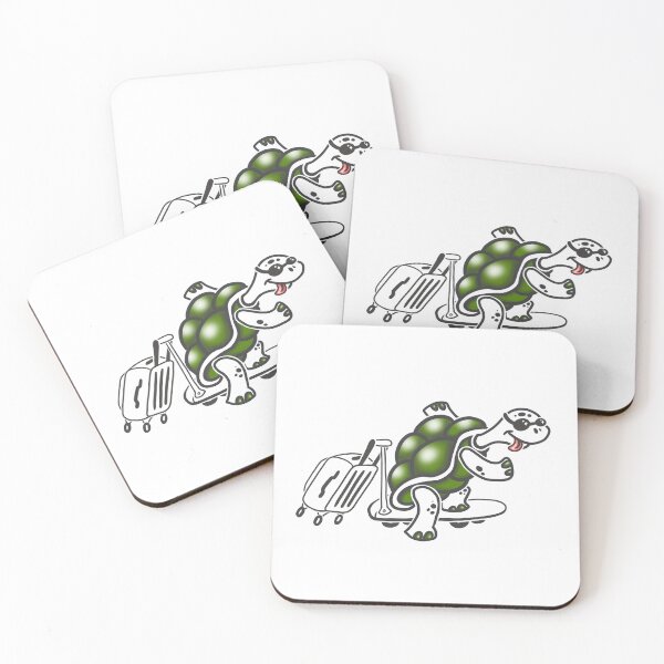 Item preview, Turtle on a Skateboard with Suitcase | Cute Minimalist Line Art designed and sold by Samaya-.