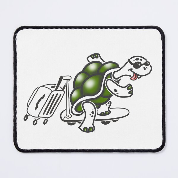 Item preview, Turtle on a Skateboard with Suitcase | Cute Minimalist Line Art designed and sold by Samaya-.