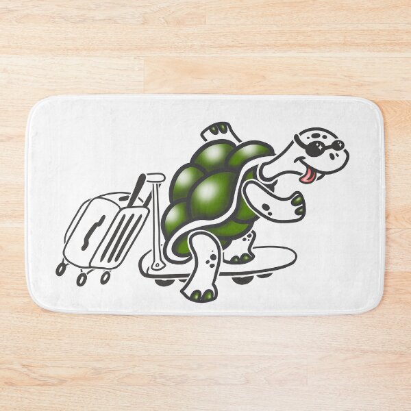 Item preview, Turtle on a Skateboard with Suitcase | Cute Minimalist Line Art designed and sold by Samaya-.