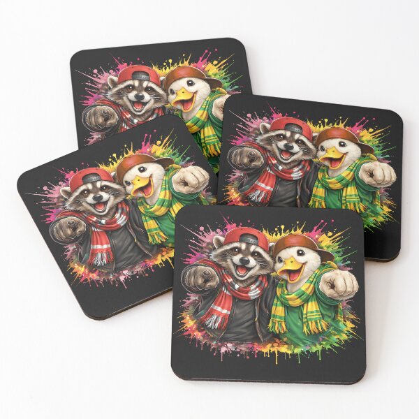 Item preview, You Looking At Us? Funny Raccoon & Duck Friends Sports Time Art designed and sold by Genius Geek.