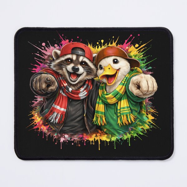 Item preview, You Looking At Us? Funny Raccoon & Duck Friends Sports Time Art designed and sold by Genius Geek.