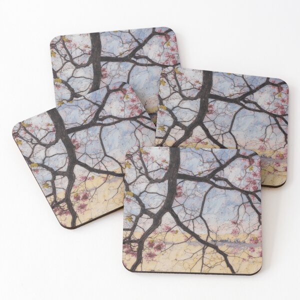 Item preview, Impressionistic Oil Painting of Spring Blossoms and Intertwining Tree Branches designed and sold by TheCnvsstdFinds.