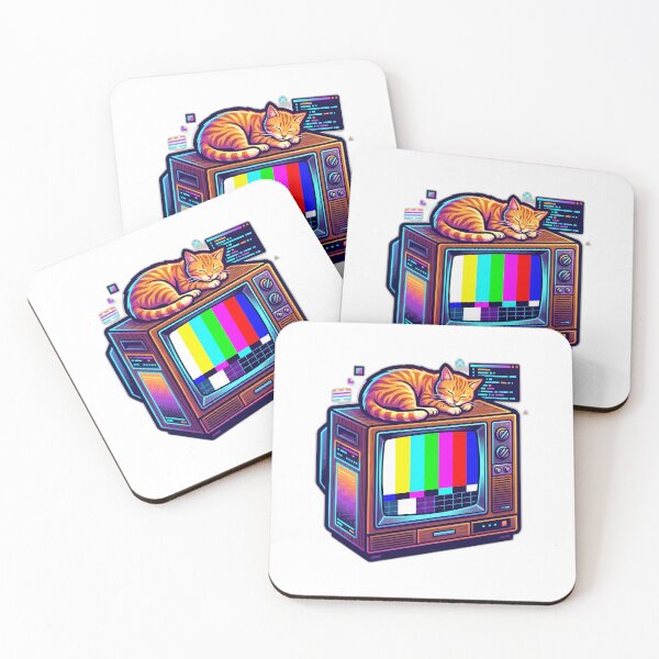 Item preview, No Signal No Problem Retro TV Sleeping Cat designed and sold by ryanguas.