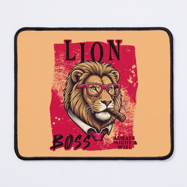 Item preview, Lion Boss Design – Funny Lion with Cigar Mafia Style Badass Animal Gift designed and sold by PixelsPaws.