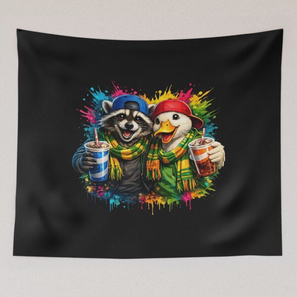 Item preview, The Game Funny Raccoon & Duck Friends Sports Time Art designed and sold by Genius Geek.