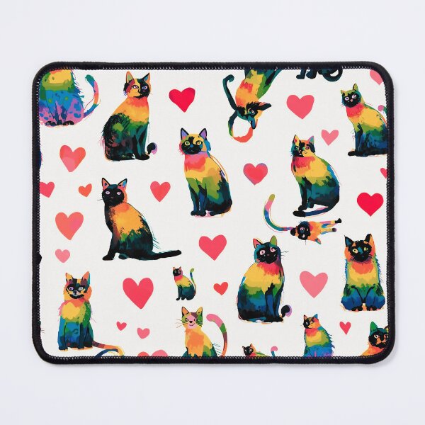 Item preview, Rainbow Cat Pattern – Colorful Cat & Heart Design for T-Shirts, Phone Cases & Home Decor designed and sold by IMuDesigner.