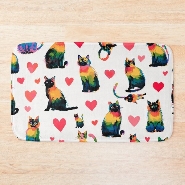 Item preview, Rainbow Cat Pattern – Colorful Cat & Heart Design for T-Shirts, Phone Cases & Home Decor designed and sold by IMuDesigner.