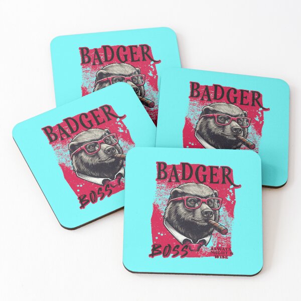 Item preview, Badger Boss Design – Funny Badger with Cigar Mafia Style Badass Animal Gift designed and sold by PixelsPaws.