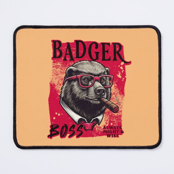 Item preview, Badger Boss Design – Funny Badger with Cigar Mafia Style Badass Animal Gift designed and sold by PixelsPaws.