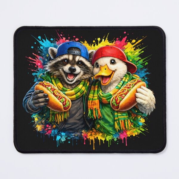 Item preview, At The Game Funny Raccoon & Duck Friends Sports Fans designed and sold by Genius Geek.