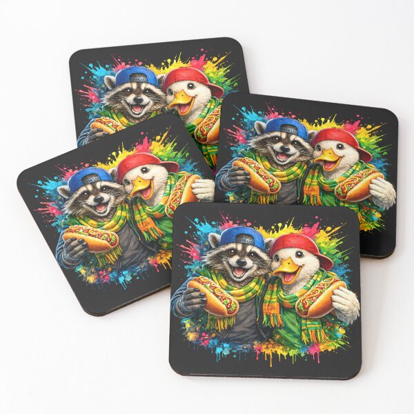 Item preview, At The Game Funny Raccoon & Duck Friends Sports Fans designed and sold by Genius Geek.