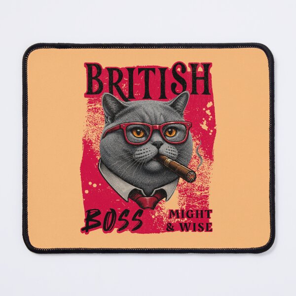 Item preview, British Shorthair Boss Design – Funny British Shorthair Cat with Cigar Mafia Style Gift designed and sold by PixelsPaws.