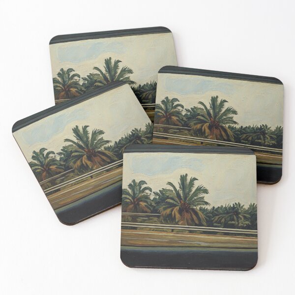 Item preview, Impressionistic Oil Painting of Palm Trees Viewed From a Moving Vehicle designed and sold by TheCnvsstdFinds.