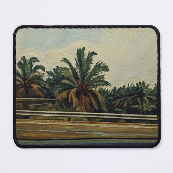 Item preview, Impressionistic Oil Painting of Palm Trees Viewed From a Moving Vehicle designed and sold by TheCnvsstdFinds.