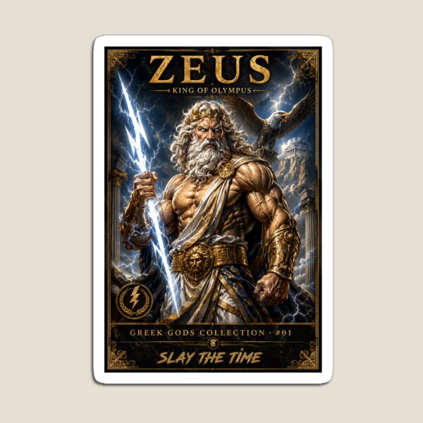 Item preview, Zeus King of Olympus | Greek God Lightning | Mythology Collectible Poster | Slay The Time Greek Gods Collection #01 designed and sold by SLAYTHESPACE.