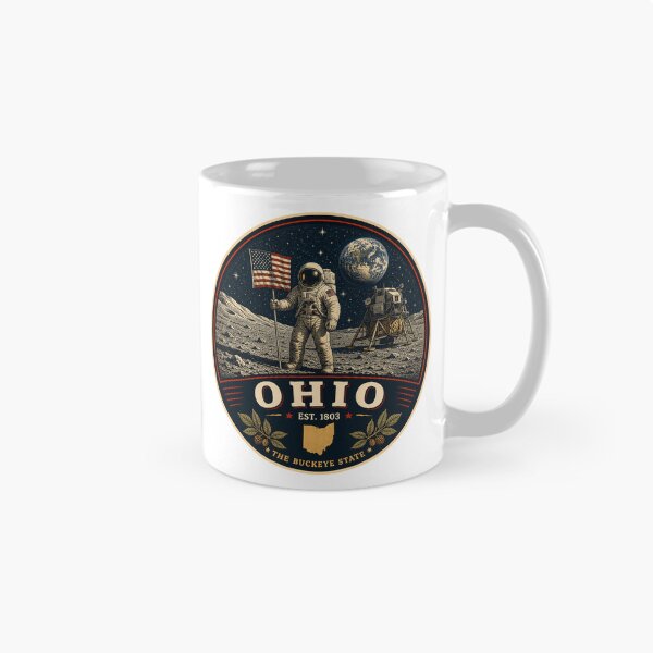 Item preview, Ohio Retro State Badge – Vintage Travel Graphic designed and sold by Mac Sketches.